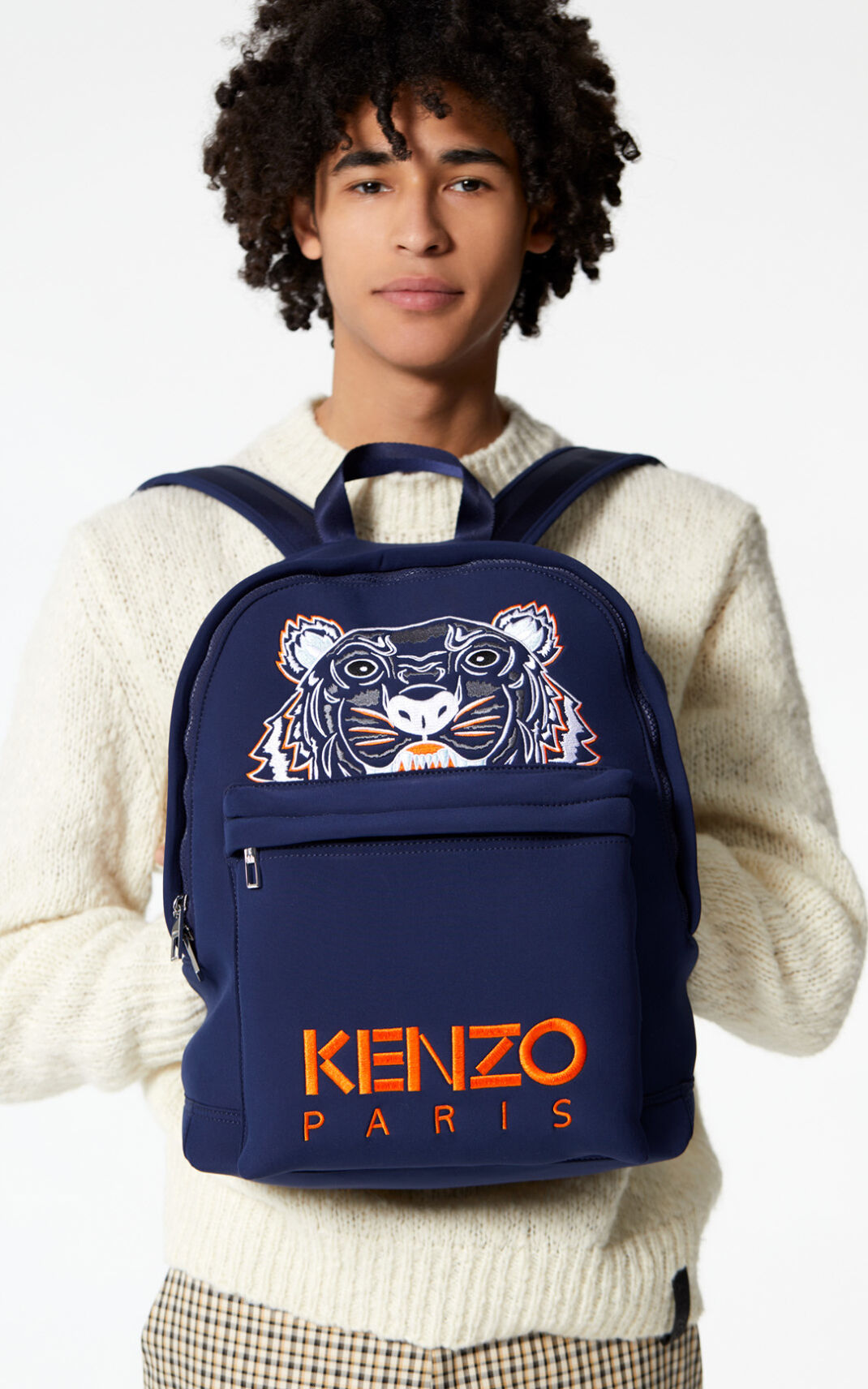 Kenzo Large Neoprene Tiger Hátizsák Férfi Sötétkék Kék | ID.490564